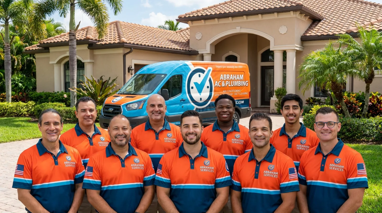 Abraham AC team that sizes Florida AC systems using the 400-500 square feet per ton rule
