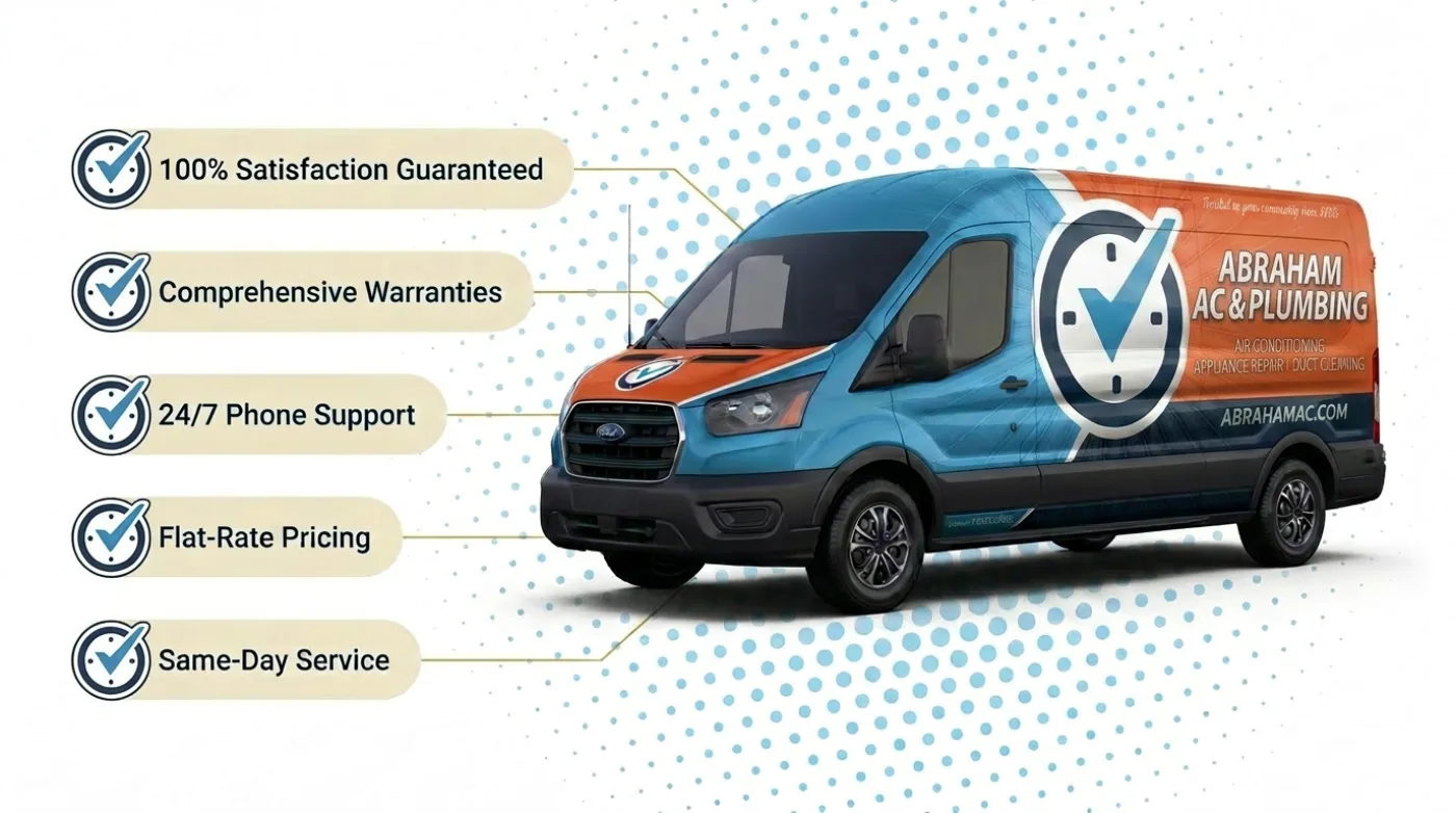 Abraham AC van arriving for an HVAC UV light installation in Broward County