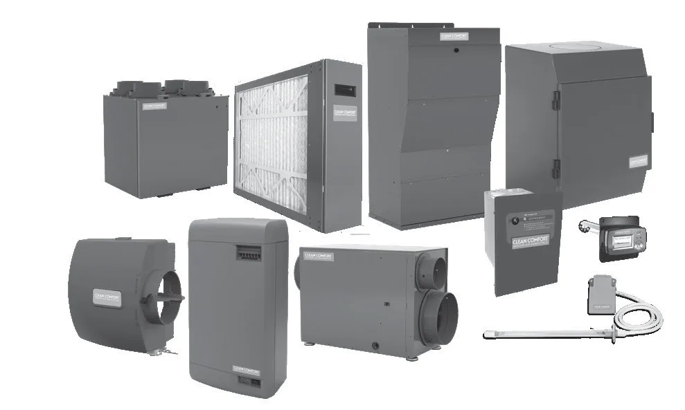 Amana Clean Comfort indoor air quality product image from official catalog literature.