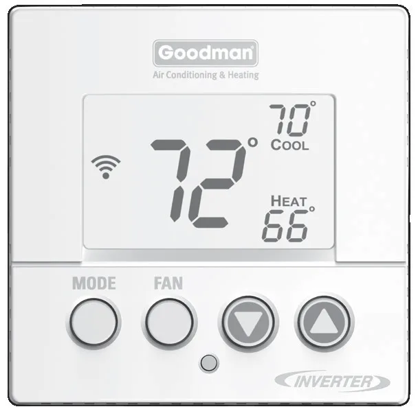 Goodman connected thermostat product image from official catalog literature.